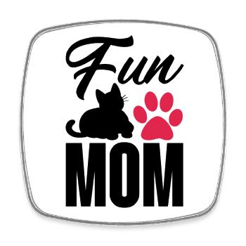 Fête des mères chat mignon mère - fun mom - Magnet carré - blanc - Devant