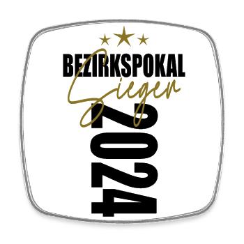 Bezirkspokal Sieger 2024 - Viereckiger Kühlschrankmagnet - Weiß - Vorne