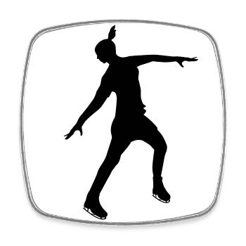 Figure skater in a stable pose - Square fridge magnet - white - Front