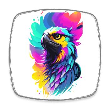 Bunter Adler im Splash Art Stil - Viereckiger Kühlschrankmagnet - Weiß - Vorne