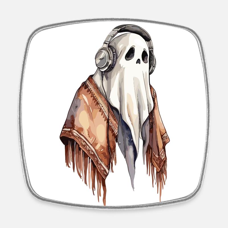 Music Ghost Alternative - Square fridge magnet - white
