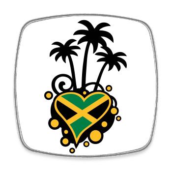 Palm Design (Jamaica Heart) - Square fridge magnet - white - Front