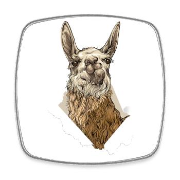 Lama - Square fridge magnet - white - Front