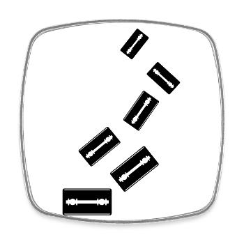 Razor Blade Icon Icon - Square fridge magnet - white - Front