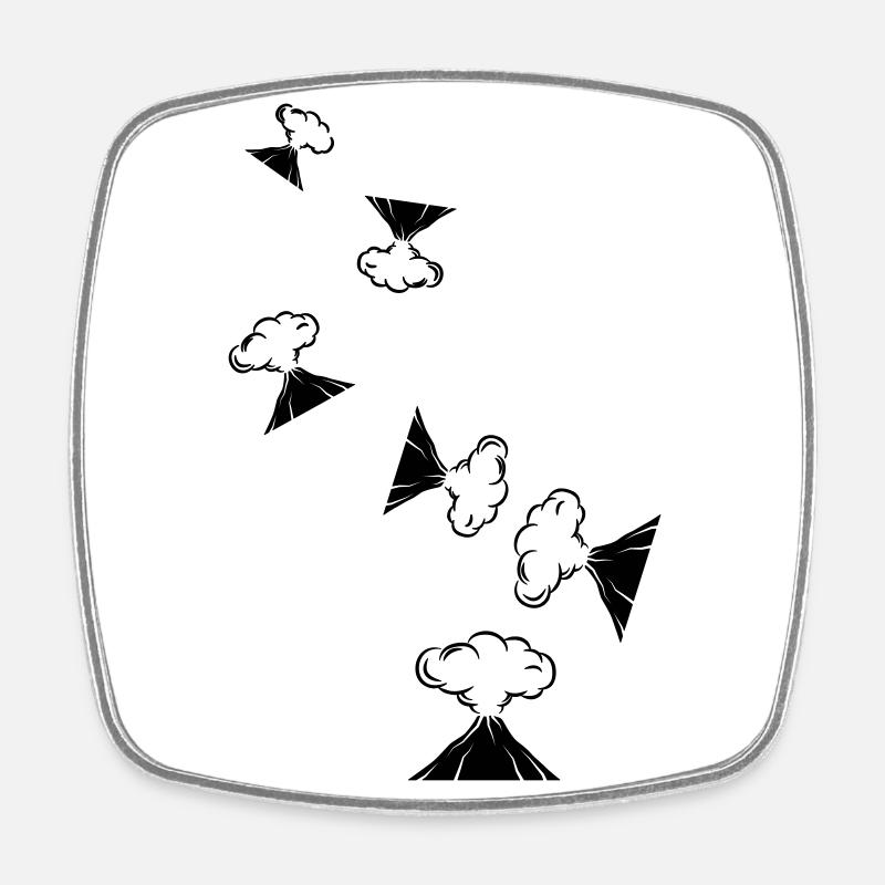 Icône de volcan - Magnet carré - blanc