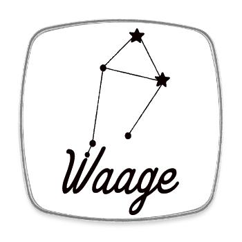Sternzeichen Waage- Tierkreiszeichen - Viereckiger Kühlschrankmagnet - Weiß - Vorne