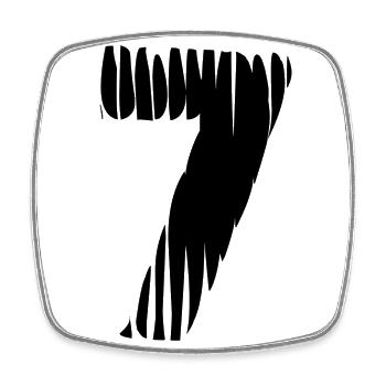 Maillot numéro 7 - Magnet carré - blanc - Devant
