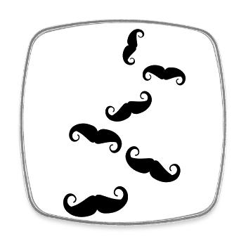 Schnurrbart symbol - Viereckiger Kühlschrankmagnet - Weiß - Vorne