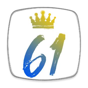61 Couronne numérique - Magnet carré - blanc - Devant