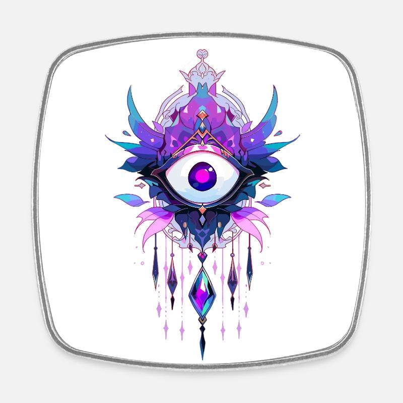 Dreamcatcher #5 - Square fridge magnet - white