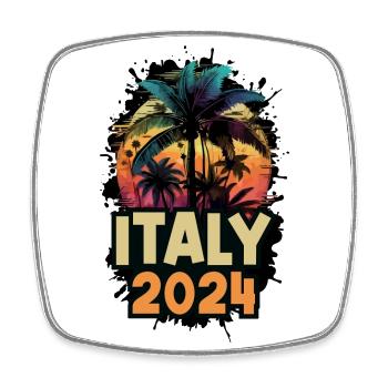 Italien 2024 Urlaub Spruch - Viereckiger Kühlschrankmagnet - Weiß - Vorne