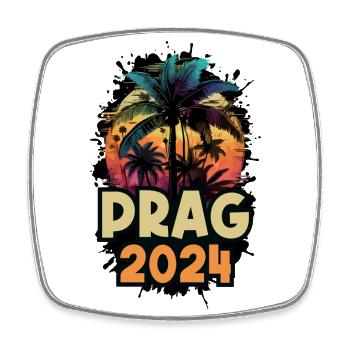 Prag 2024 Urlaub Spruch - Viereckiger Kühlschrankmagnet - Weiß - Vorne