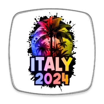 Italy 2024 Holiday Colorful - Square fridge magnet - white - Front