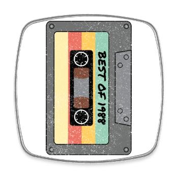 Best of 1988 Classic cassette tape original gift - Square fridge magnet - white - Front