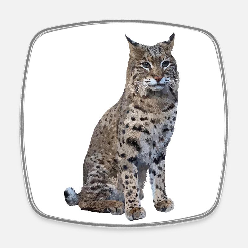 Luchs - Viereckiger Kühlschrankmagnet - Weiß