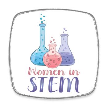 Women In Stem - Female Scientists - Square fridge magnet - white - Front