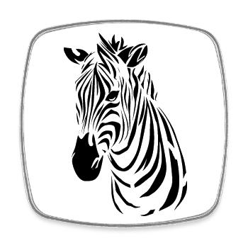 Zebra - Viereckiger Kühlschrankmagnet - Weiß - Vorne