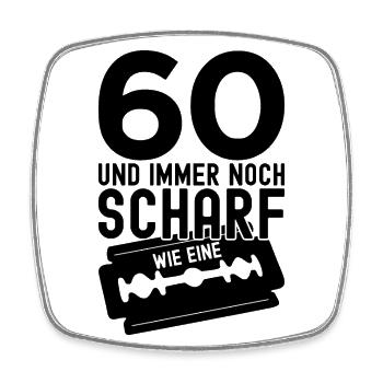 60 JAHRE 1962 SCHARF RASIERKLINGE 60. GEBURTSTAG - Viereckiger Kühlschrankmagnet - Weiß - Vorne