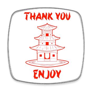 Asian Chinese Food Dim Sum I Gift - Square fridge magnet - white - Front