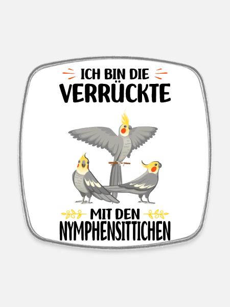 Nymphensittich Vogel - Viereckiger Kühlschrankmagnet - Weiß