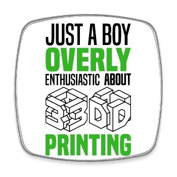 3D Drucken | 3D Drucker Technik Hobby Geschenkidee - Viereckiger Kühlschrankmagnet - Weiß - Vorne