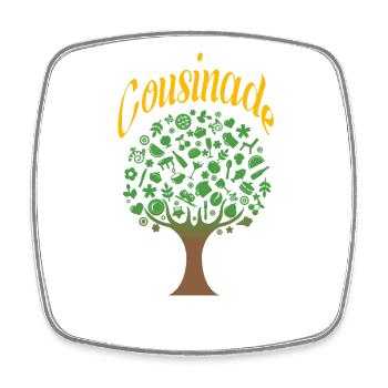 Cousinade Baum Natur zum Anpassen - Viereckiger Kühlschrankmagnet - Weiß - Vorne