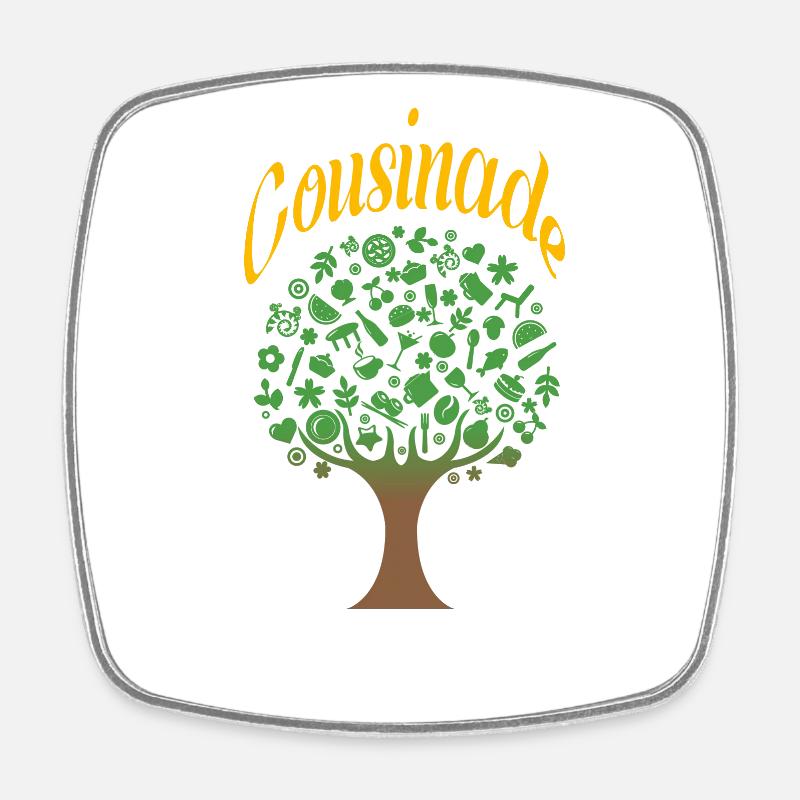Cousinade tree nature to customize - Square fridge magnet - white