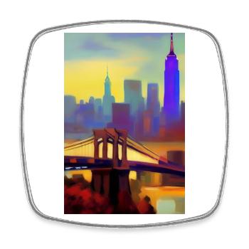 New York City Skyline - Square fridge magnet - white - Front