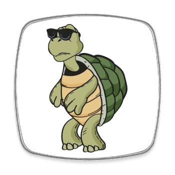 Turtle - Square fridge magnet - white - Front