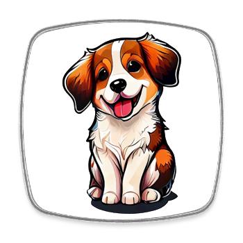 Der niedliche Hund, Kräftige und lebendige Farben - Viereckiger Kühlschrankmagnet - Weiß - Vorne