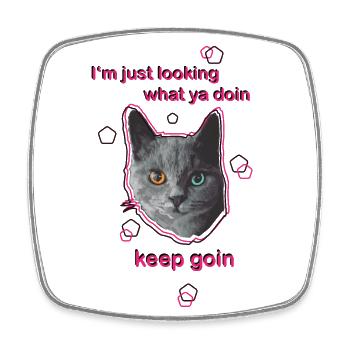 Katze mit Spruch - Viereckiger Kühlschrankmagnet - Weiß - Vorne