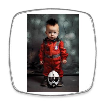 Pilots Baby - Square fridge magnet - white - Front