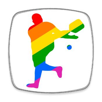 LGBTQIA+ Pickleball - Viereckiger Kühlschrankmagnet - Weiß - Vorne