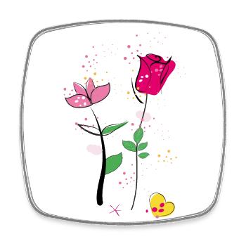 Blumenstrauß, Flowers - Viereckiger Kühlschrankmagnet - Weiß - Vorne