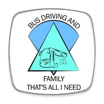 Bus Bus Driver School Bus Bus Bus Bus Driver - Square fridge magnet - white - Front