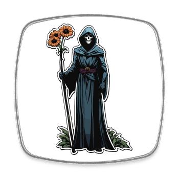 Sensenmann Blumen Illustration - Viereckiger Kühlschrankmagnet - Weiß - Vorne
