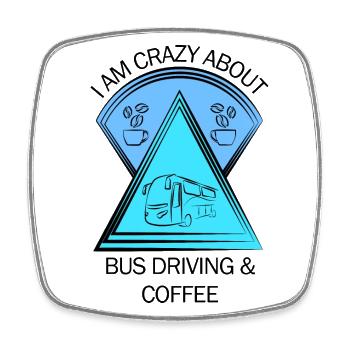 Bus Bus Driver School Bus Bus Driver Coffee - Square fridge magnet - white - Front