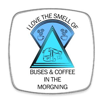 Bus Busfahrer Schulbus Autobus Busfahrerin Kaffee - Viereckiger Kühlschrankmagnet - Weiß - Vorne