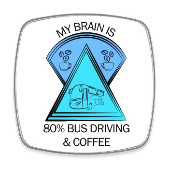 Bus Bus Driver School Bus Bus Driver Coffee - Square fridge magnet - white - Front