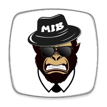 GORILLA, Macht im Business, MiB - Viereckiger Kühlschrankmagnet - Weiß - Vorne