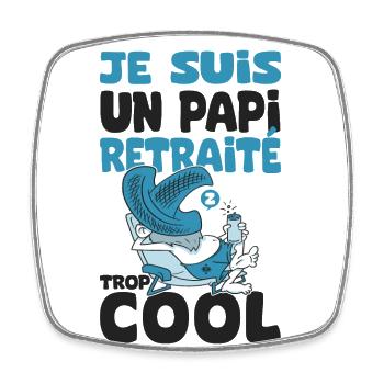 Papy retraité cool cadeau drôle grand-père - Magnet carré - blanc - Devant