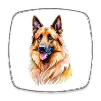 Belgischer Schäferhund Wasserfarben - Viereckiger Kühlschrankmagnet - Weiß - Vorne