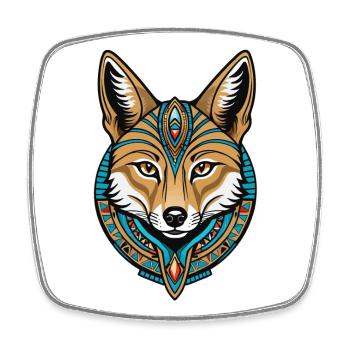 Egyptian Jackal Neo Traditional - Square fridge magnet - white - Front