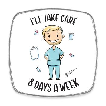 I'll take care - Nurses - Nursing - Square fridge magnet - white - Front