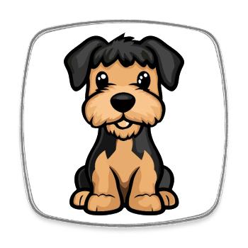 Airedale Terrier Hund Niedlich - Viereckiger Kühlschrankmagnet - Weiß - Vorne