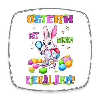 Ostern, Eieralarm - Viereckiger Kühlschrankmagnet - Weiß - Vorne