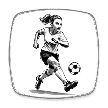 Fanliebe Frauenfußball Shirt für Siegerinnen - Viereckiger Kühlschrankmagnet - Weiß - Vorne
