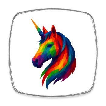 WPAP Stil Tiere - Einhorn - Viereckiger Kühlschrankmagnet - Weiß - Vorne