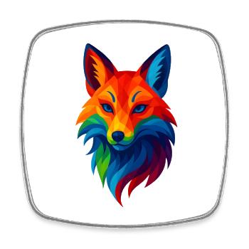 WPAP Stil Tiere - Kitsune Fuchsgeist - Viereckiger Kühlschrankmagnet - Weiß - Vorne