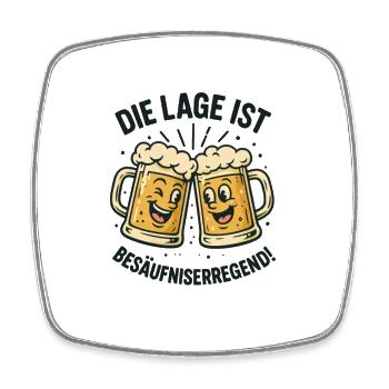 Location is drunken beer party - Square fridge magnet - white - Front